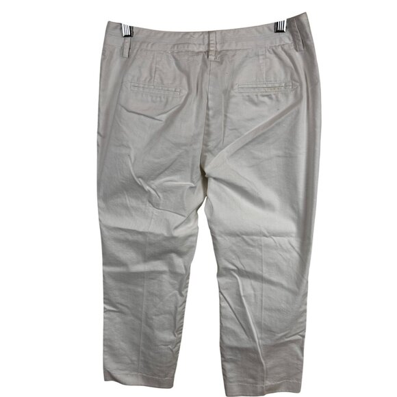 Dressbarn 8P Blend Pants  Button Pockets White 77% Cotton 20% Polyester - Picture 7 of 12